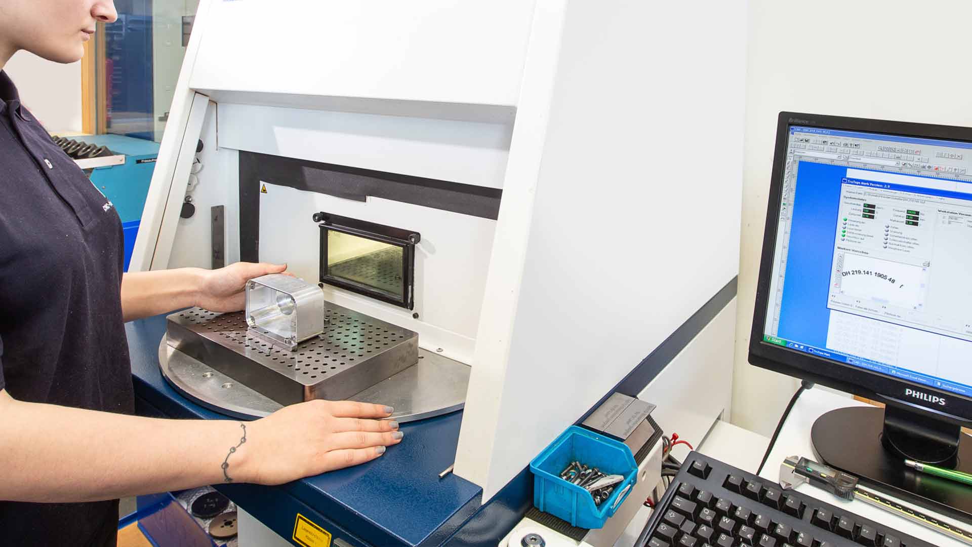 Einstellung in Monitor f&uuml;r Laserbeschriftung